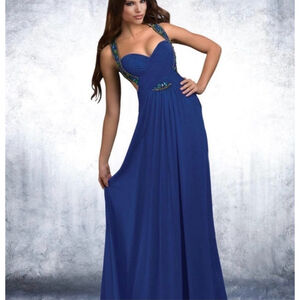 Shimmer by Bari Jay Blue Formal Gown - Size 4
